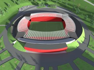 Nový fotbalový stadion uvnitř starého stadionu "Za Lužánkami"